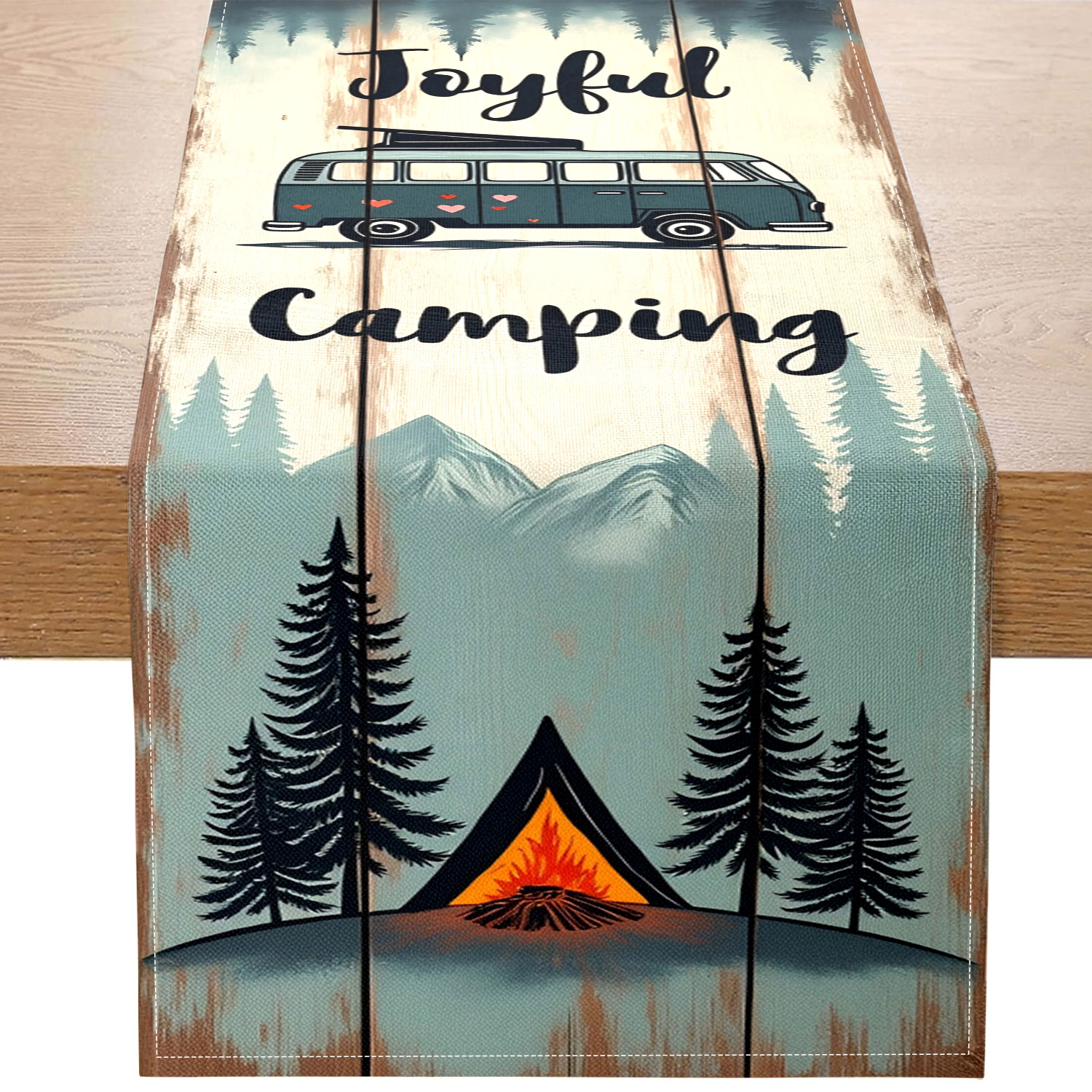 Outdoor Camping Exhibition - 1 thema-tafelloper in campingstijl met camperstijl,