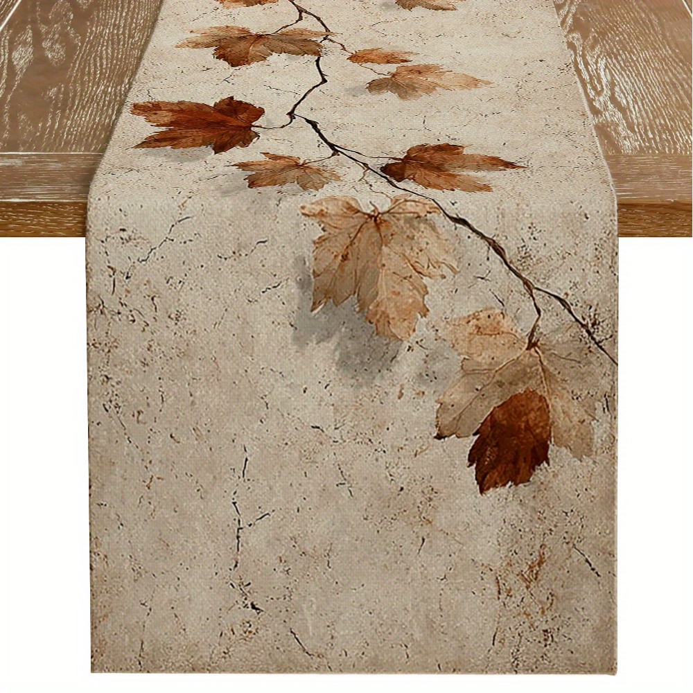 Outdoor Camping Exhibition - 1 herfst gevallen blad thema tafelloper,