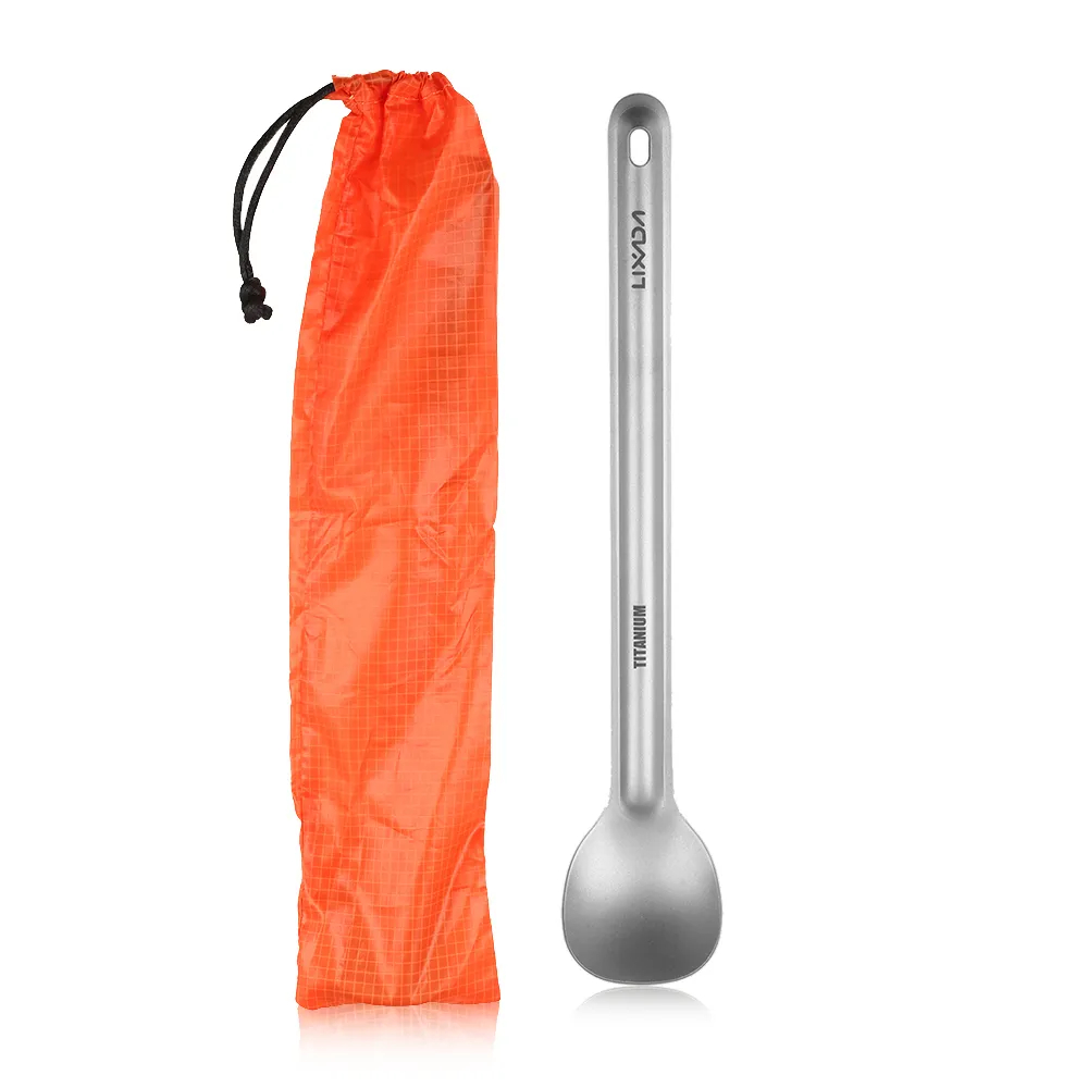 Outdoor Camping Dining Set - Lixada 15G Titanium Lange Steel Lepel