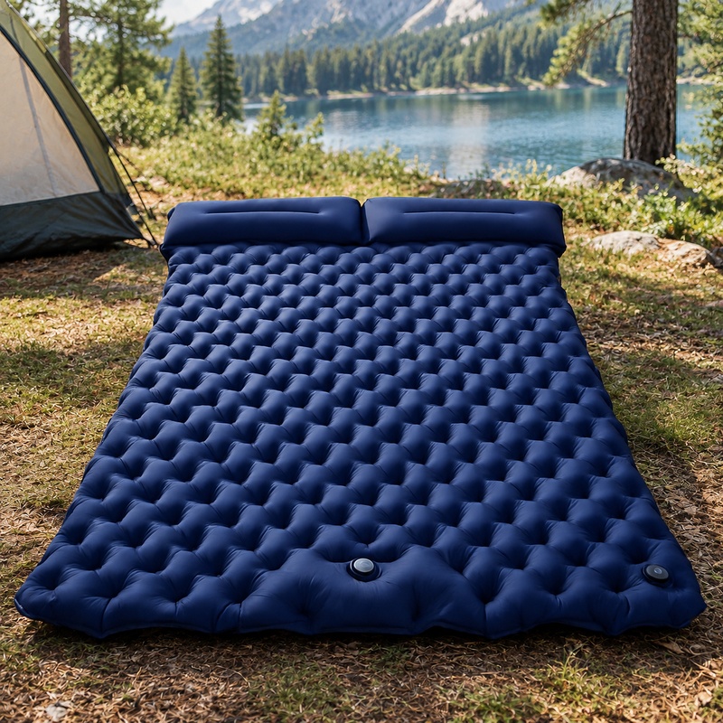 Outdoor Camping Rugs - Lichtgewicht opblaasbare campingmat, opvouwbare dubbele mat
