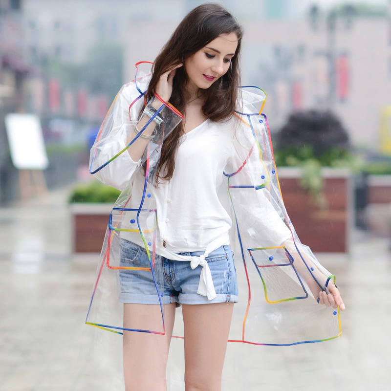 Kleurrijke Regenboog Rand Tran - Camping Rain Poncho recensie en prijs
