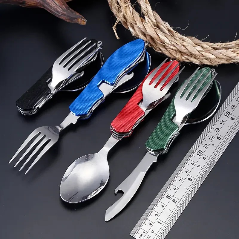 Roestvrijstalen bestek 4-in-1  - Outdoor Camping Dining Set recensie en prijs