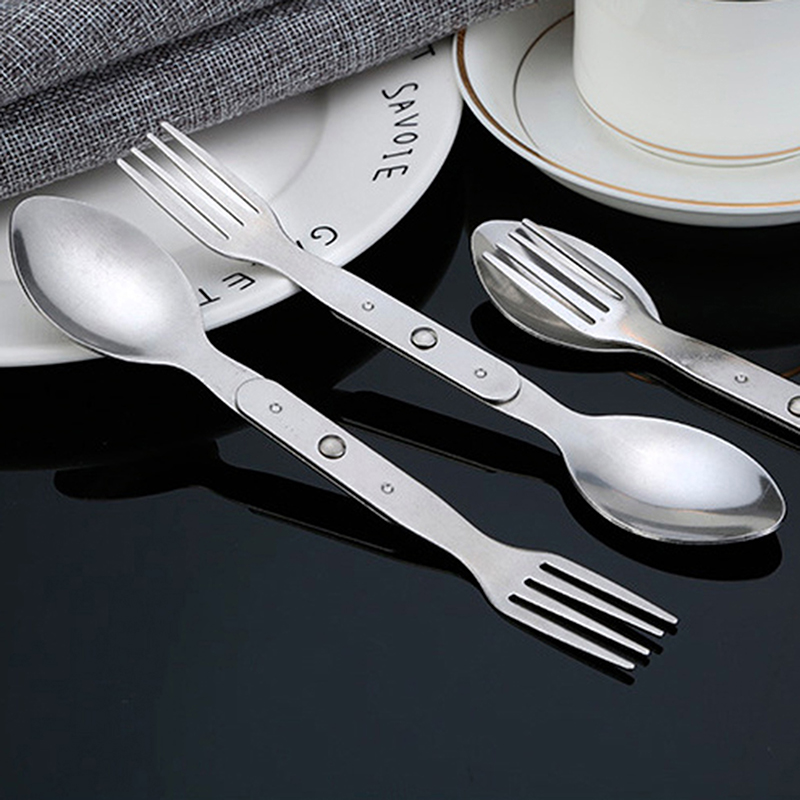 2-in-1 Vork Dessertlepel Beste - Outdoor Camping Dining Set recensie en prijs